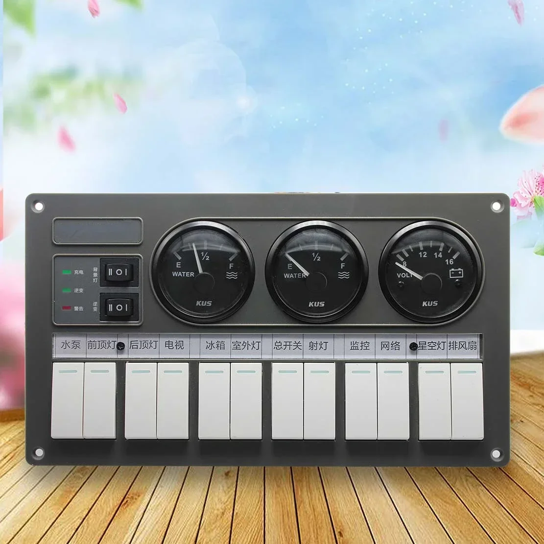 

Circuit Switch Water Level Meter Voltmeter Mechanical Integrated Control Panel RV Modification