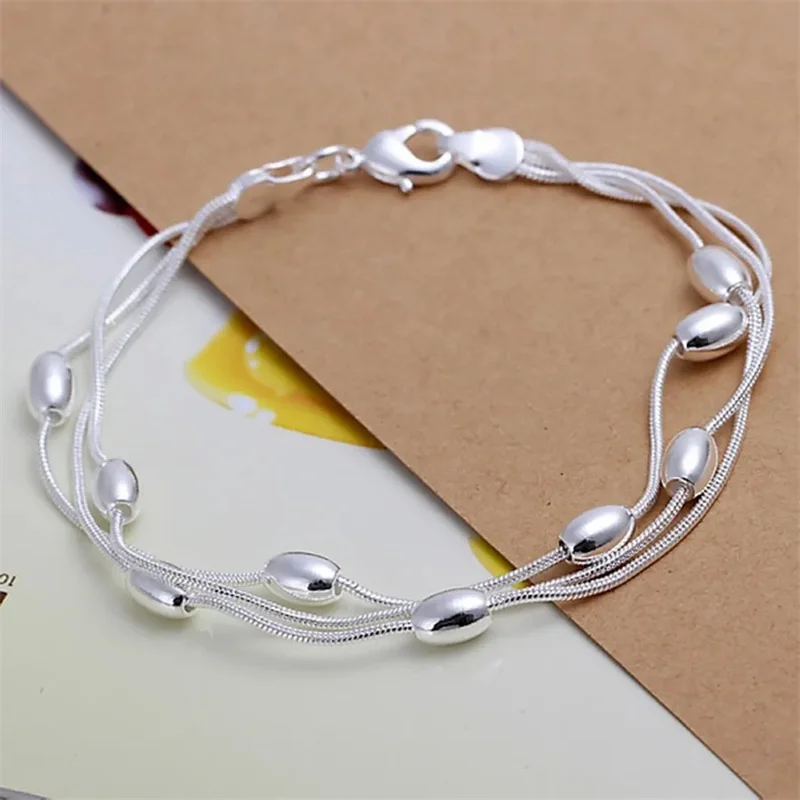 

925 Sterling Silver Bracelet Chain Fashion Design Product Beautiful Jewelry High Quality Bracelet Bead For Women Lady Wedding