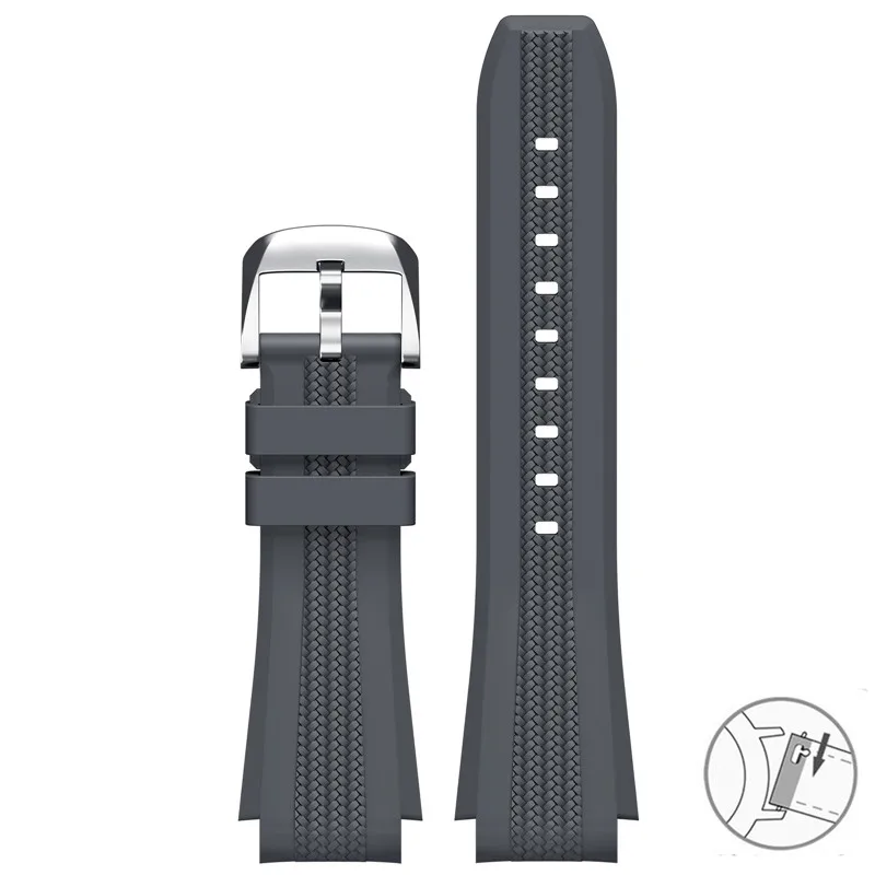 Curved Silicone Quick Release Sport Waterproof Watch Band Strap - 20mm