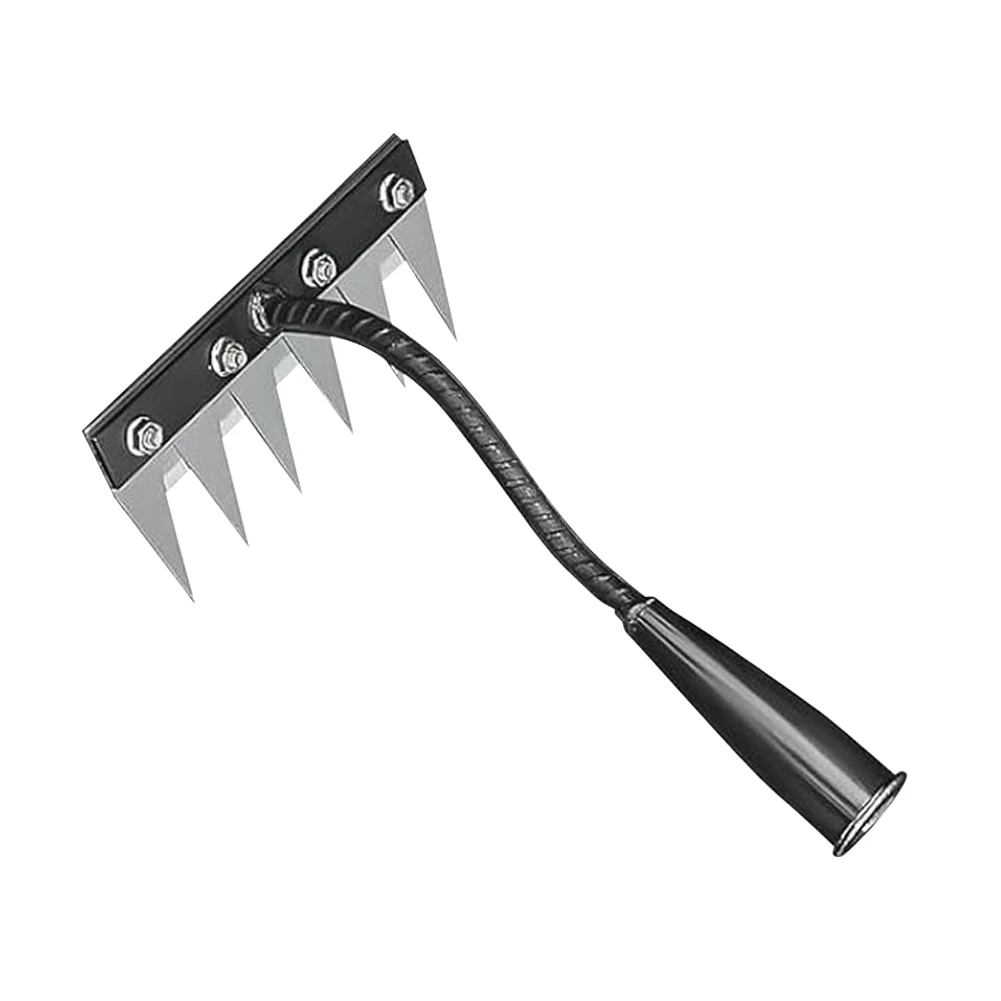 5/6/7/8 Teeth Agricultural Rake Soil Loosening Weeding Tool Manganese Steel Garden Weeding Rake Multi-use Agricultural Straw Hoe