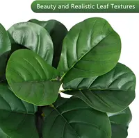 4FT/5FT/6FT/7FT Fiddle Leaf Fig Tree Artificial with Leaves, Realistic Faux Ficus Lyrata Trees in White Planter Pot, Home Decor 6