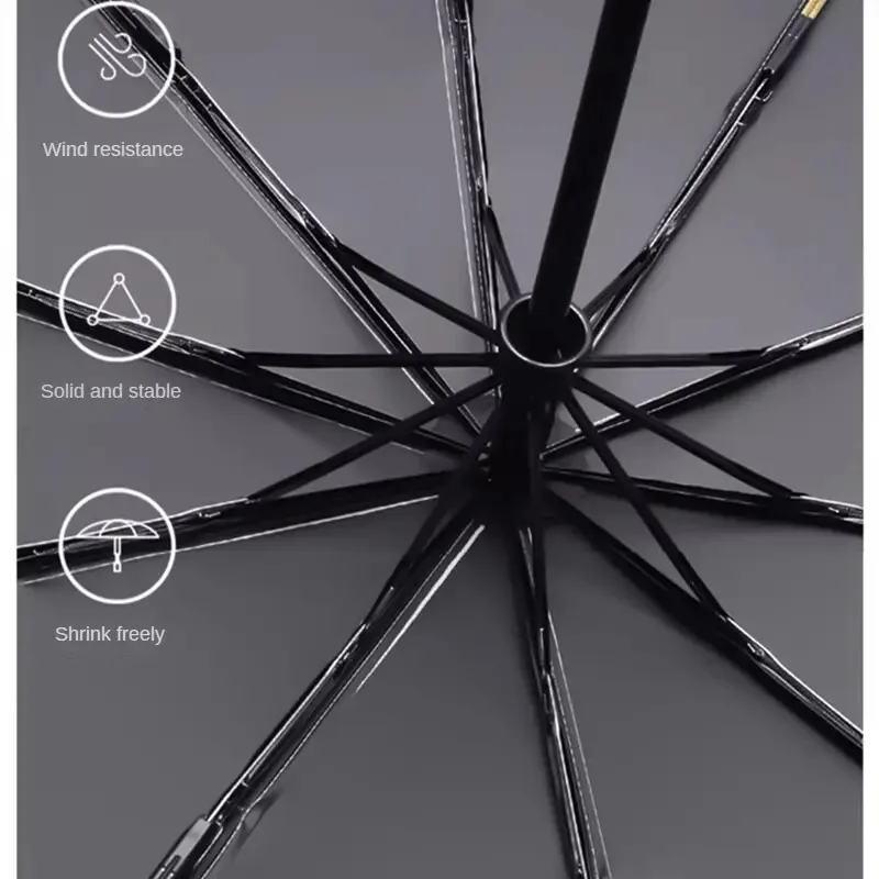 American Retro Umbrella Folding Umbrella High-end Female Rain Cartoon Thickened Vinyl Cute Student Fully Automatic