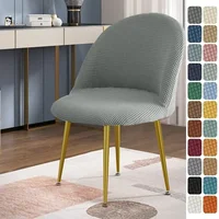 Low Back Dining Chair Cover Accent Short Back Bar Counter Chair Slipcover Curved Chair Covers Stretch Funda Silla Seat Cover 1