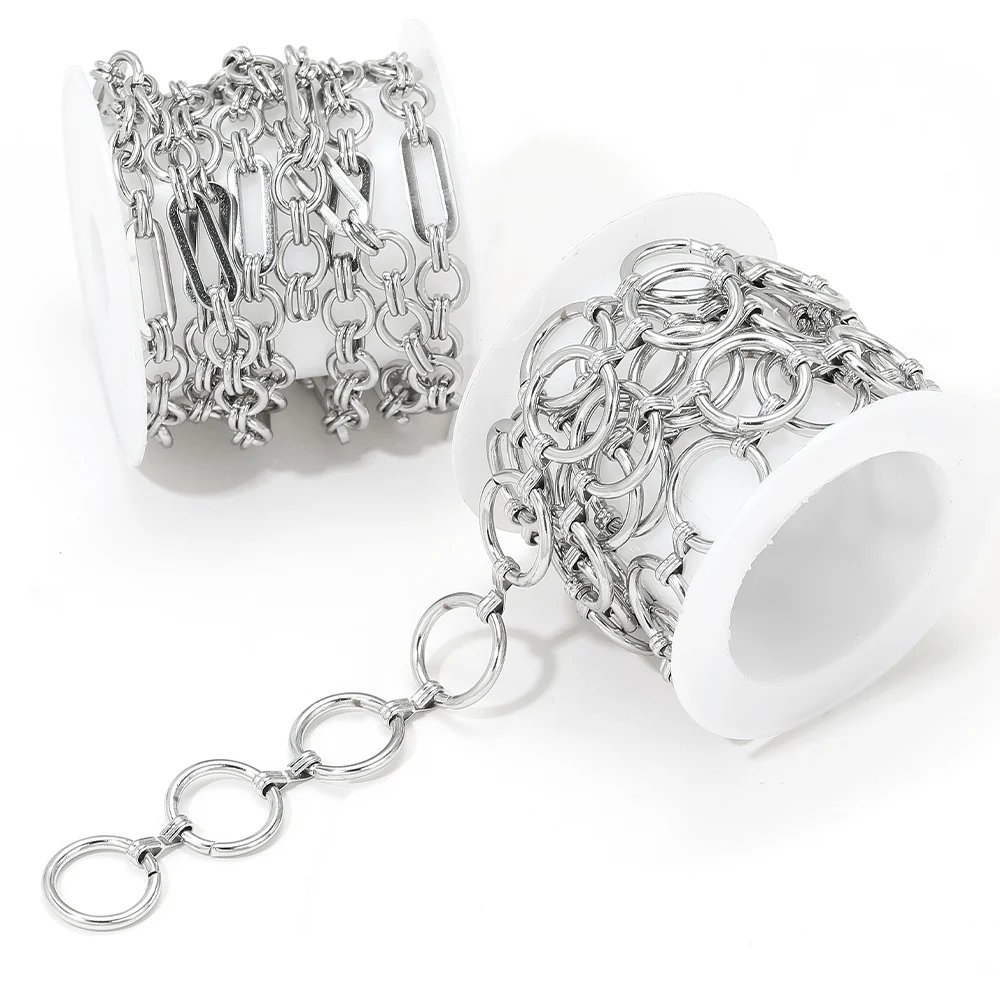 1 Meter große kombinierte Edelstahlketten für DIY Männer Schmuckherstellung Hip Hop Punk Halsketten Armbänder Zubehör Bulk – Detail 4