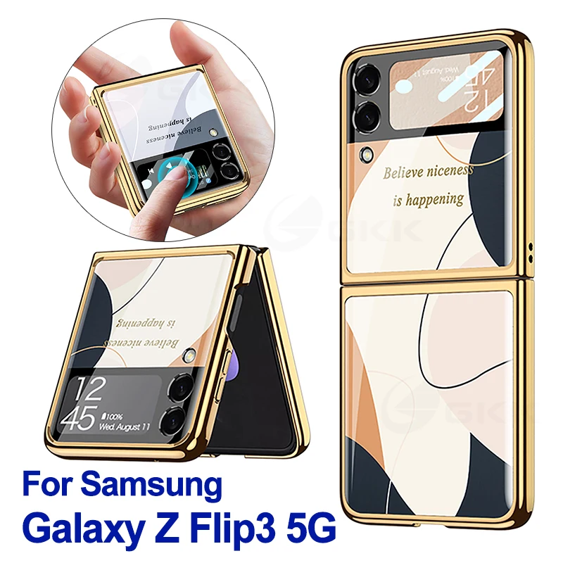 

Оригинальное закаленное стекло GKK для Samsung Galaxy Z Flip 3 5G, чехол с роскошным покрытием, чехол для Samsung Z Flip 3 5G