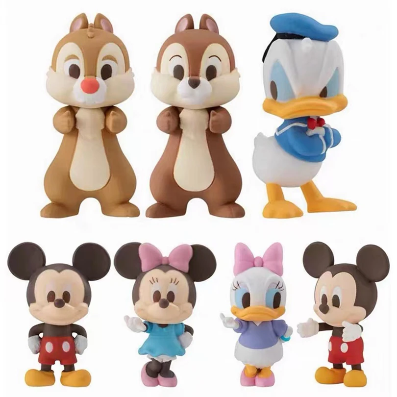 

BANDAI Mickey Donald Duck Squirrel Brother Row Cute Model Ornaments FIgure Gacha Toys