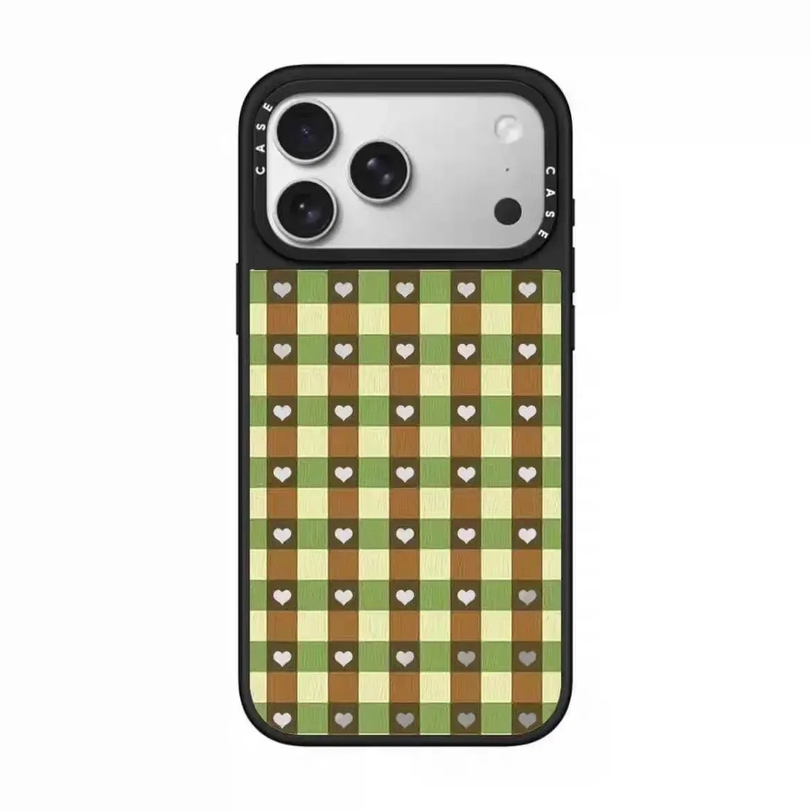 Sanrio Mirror Collection Plaid Heart Design Phone Case