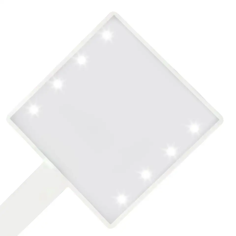 메이크업 조명, 여성용 선물, 화장대 거울, 사각 거울, 핸드헬드 핸드 미러, 8x LED 구슬