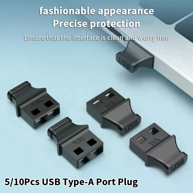 5/10Pcs Type-A USB 포트 플러그(핸들 포함) 노트북 컴퓨터 소켓 캡용 먼지 방지 커버 미사용 인터페이스 먼지 방지 플러그