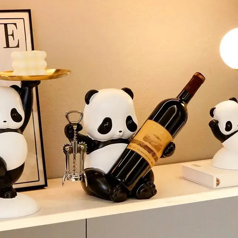 5 Stili Cartoon Panda Resin Crafts Scultura Animale Artificiale Kung Fu Panda Figurine Decorative Accessori Per La Decorazione Della Casa