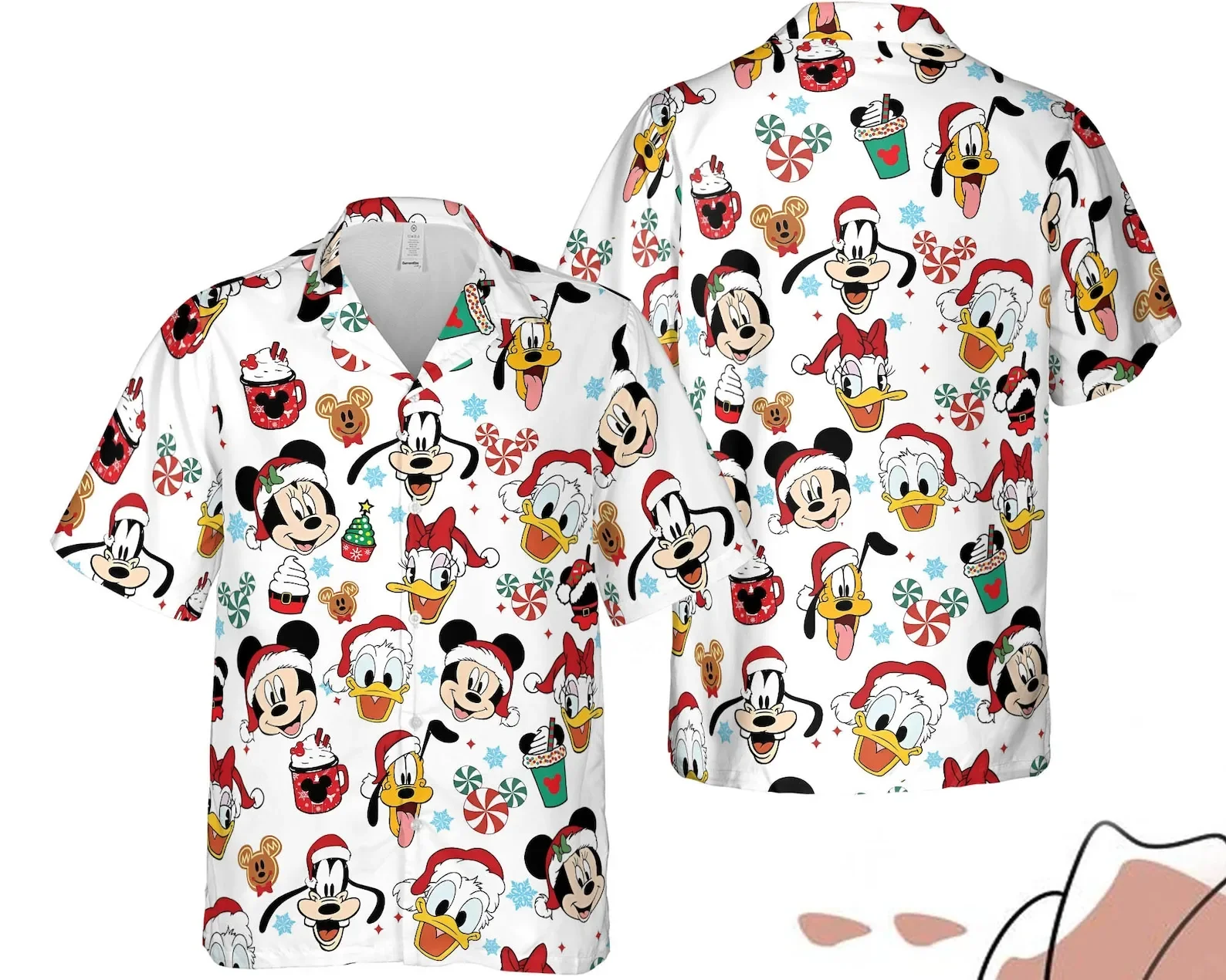 

2024 Mickey Mouse and Friends Disney Christmas Hawaiian Shirt Casual Beach Shirts Very Merry Christmas Party Hawaiian Shirt