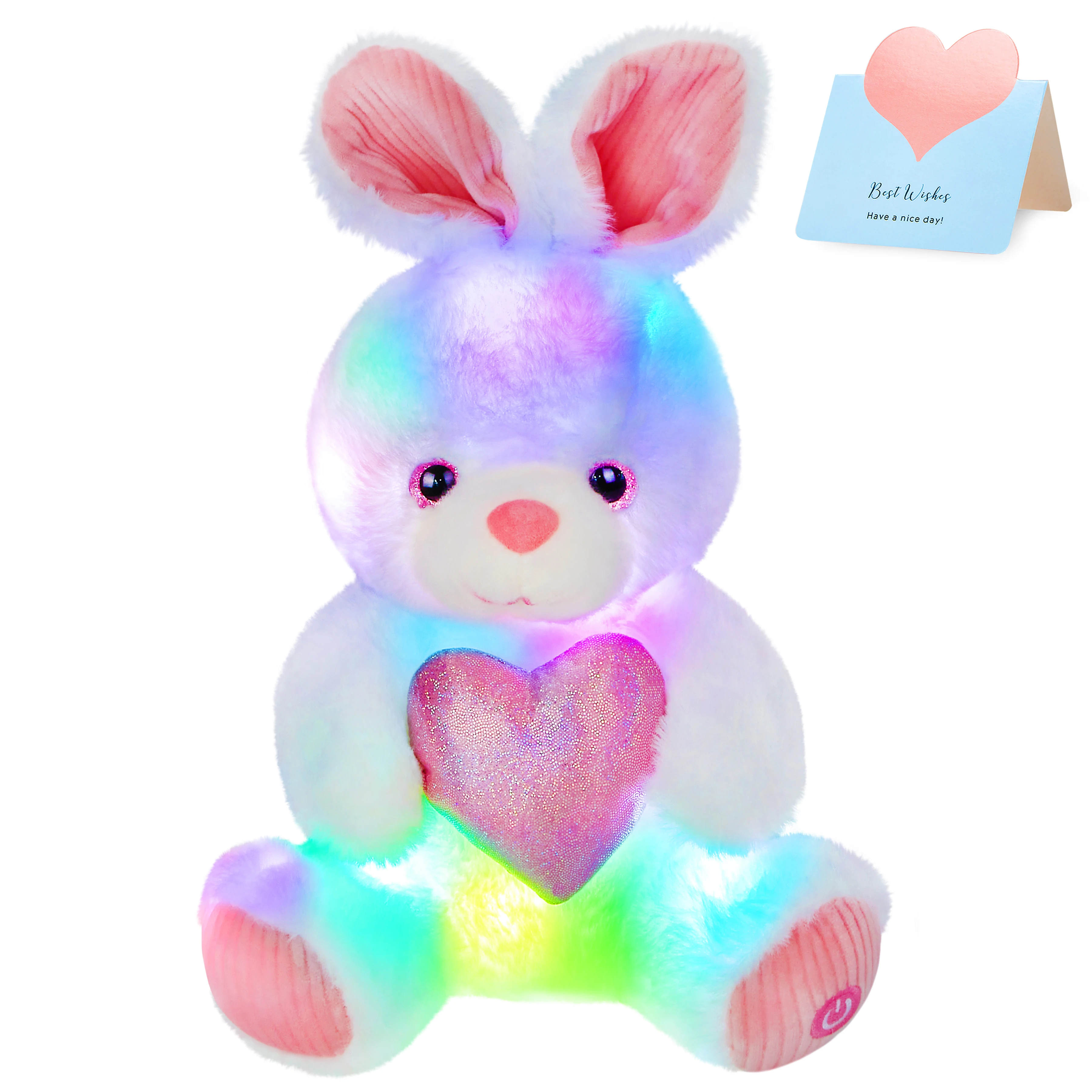 

32cm Bunny Glowing LED Light Stuffed Animals Birthday Children's Gifts Toy Cotton Cute Rabbit Plush Toys for Girls Kids