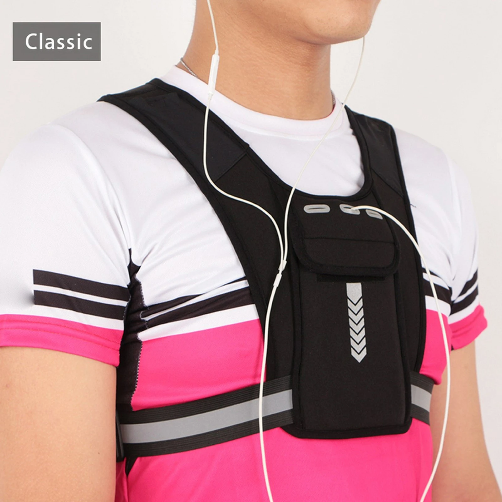 

Adult Cycling Vest Elastic Breathable Running Reflective Vest Sports Waist Storage Bag Pack Pouch Chest Bag Cycling Equipment