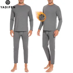Winter Thermal Underwear For Men Thermos Underwear Set Thickened Base Layer Top Bottom Shirt Thick Fleece Pajamas Set Long Johns