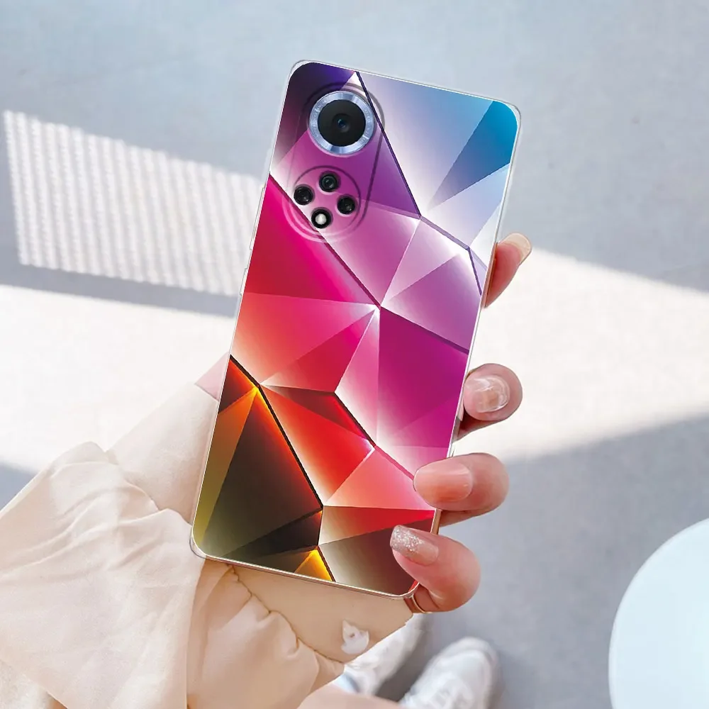 Huawei Honor 50 Soft Silicone Fashion Clear Marble Phone Case