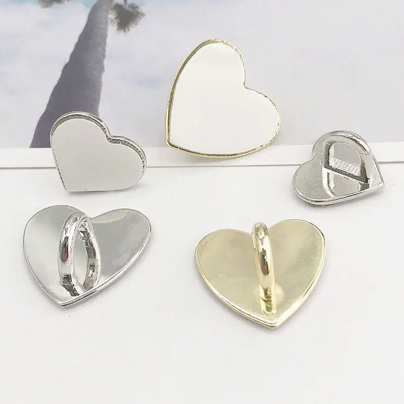 5PCS Kawaii Metal Heart Phone Charm Holder with Ring Stand & Clasp 5