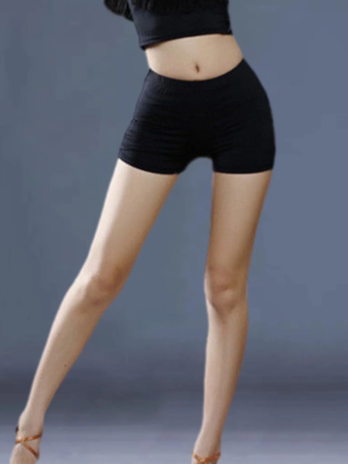 

Adult Female Latin Dance Leggings Dancing Safety Pants Women's Thin Anti-slip Sexy Practice Black Shorts Black Skirt Lining
