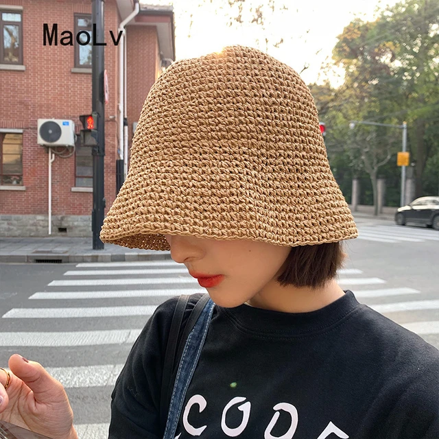 Beach Korean Straw Hat Summer Women Visor Bucket Hat Fisherman Hat