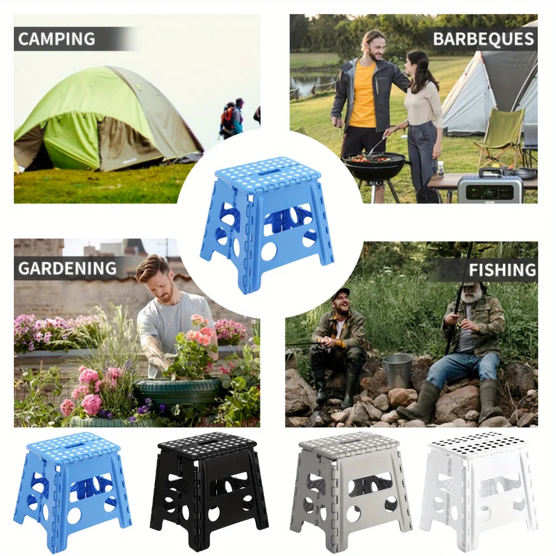 1 Non Slip Folding Stool,portable And Lightweight Stool With Handle,suitable For Outdoor Camping,fishing,picnicking And Travel