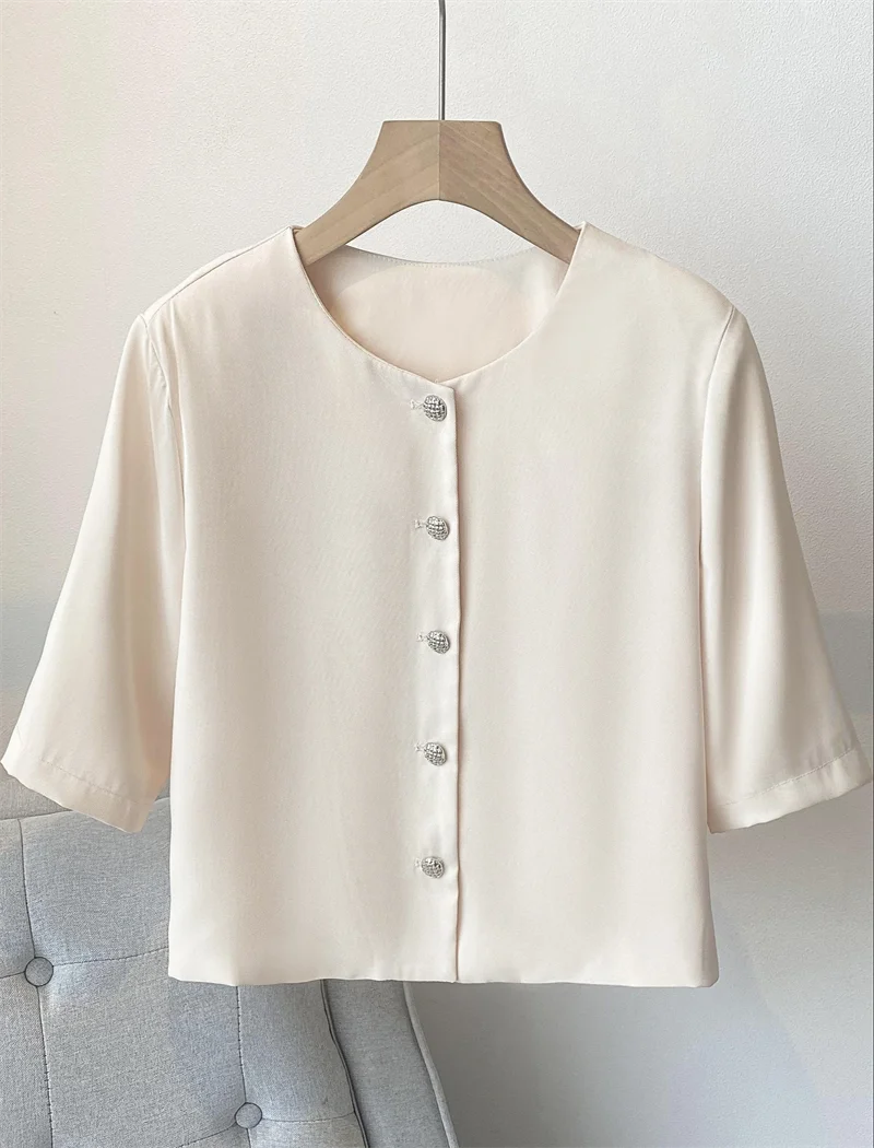 

Vintage Spring/summer New Suit Jacket Elegant Women's Single Breasted Small Coat Fashion Casual Short Sleeve Top for Office Wear