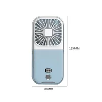 Folding handheld fan USB charging digital display outdoor mini neck hanging power bank fan，gift 6