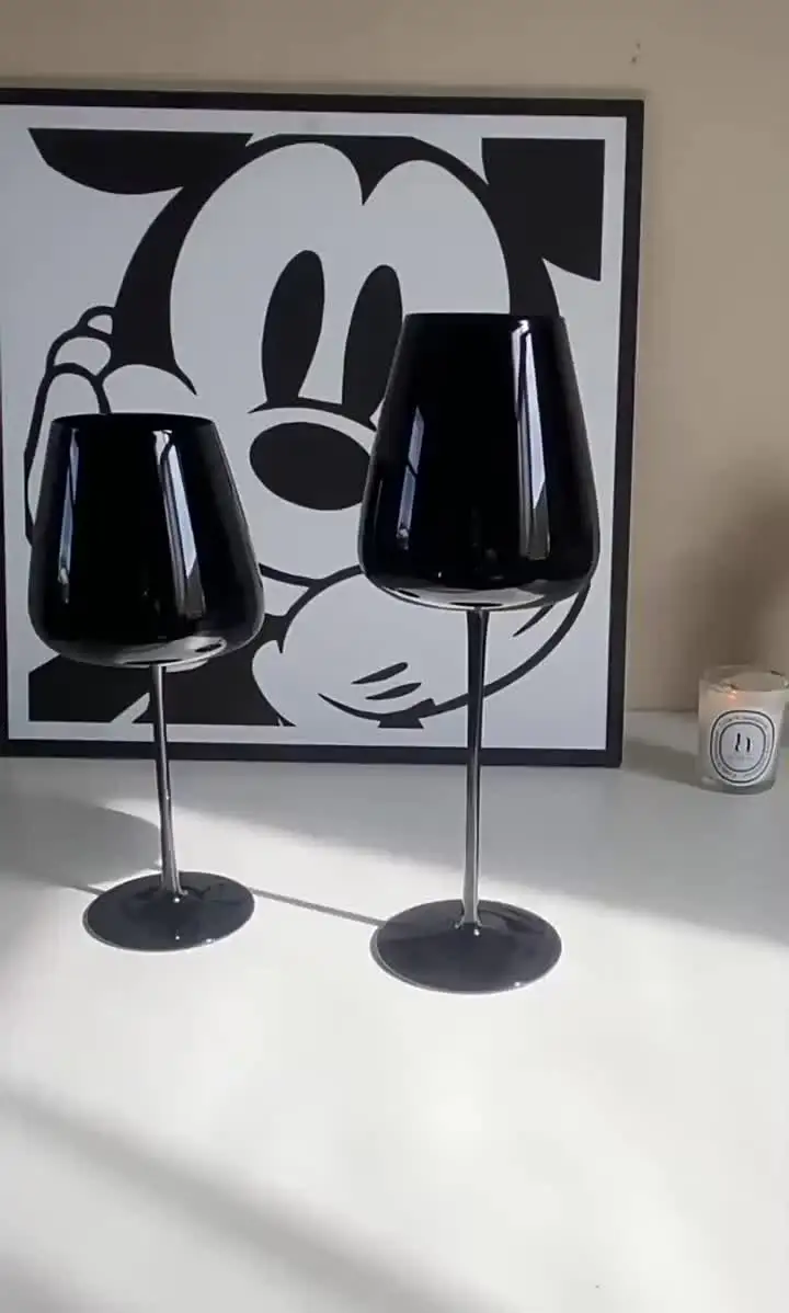 Скандинавский черный кубок фарфоровый хрустальный бокал для красного вина чашка