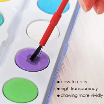Set di Colori ad Acquerello Lavabili con Pennello ad Acqua, Tavolozza Portatile per Acquerelli 8/12/16 Colori