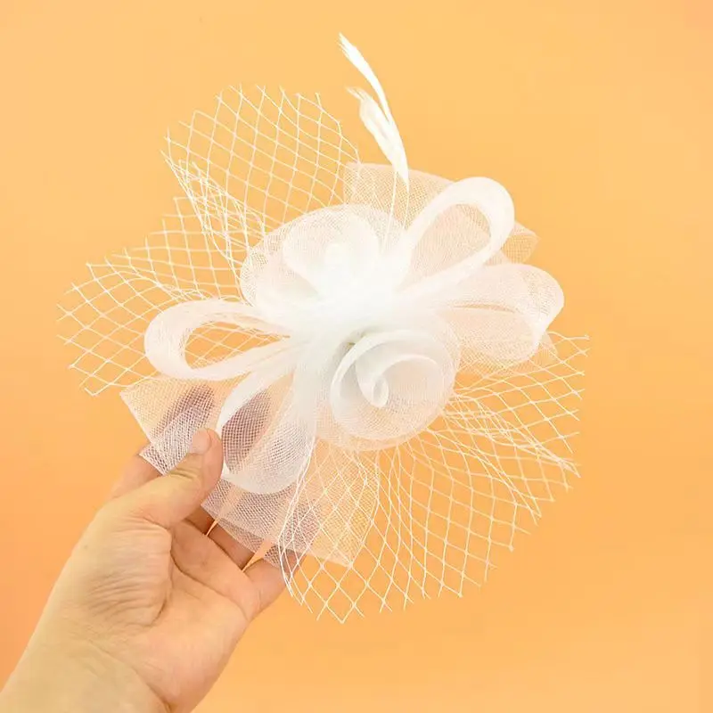 Bridal Hair Accessories Vintage Bridal Gauze Veil Bow Feather Mesh Mask Hair Accessories Wedding Party Korea Japan Black White hair accessories bridal hair accessories bridal jewelry set lace veil