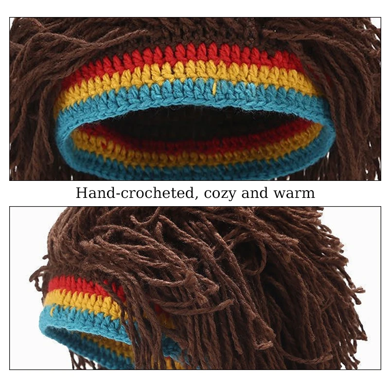 Unisex Synthetic Wig Beanie Caps Hairpiece Handmade Braided Crochet Hat Rasta Jamaica Hip Hop Style Hat for Cosplay&Party Use