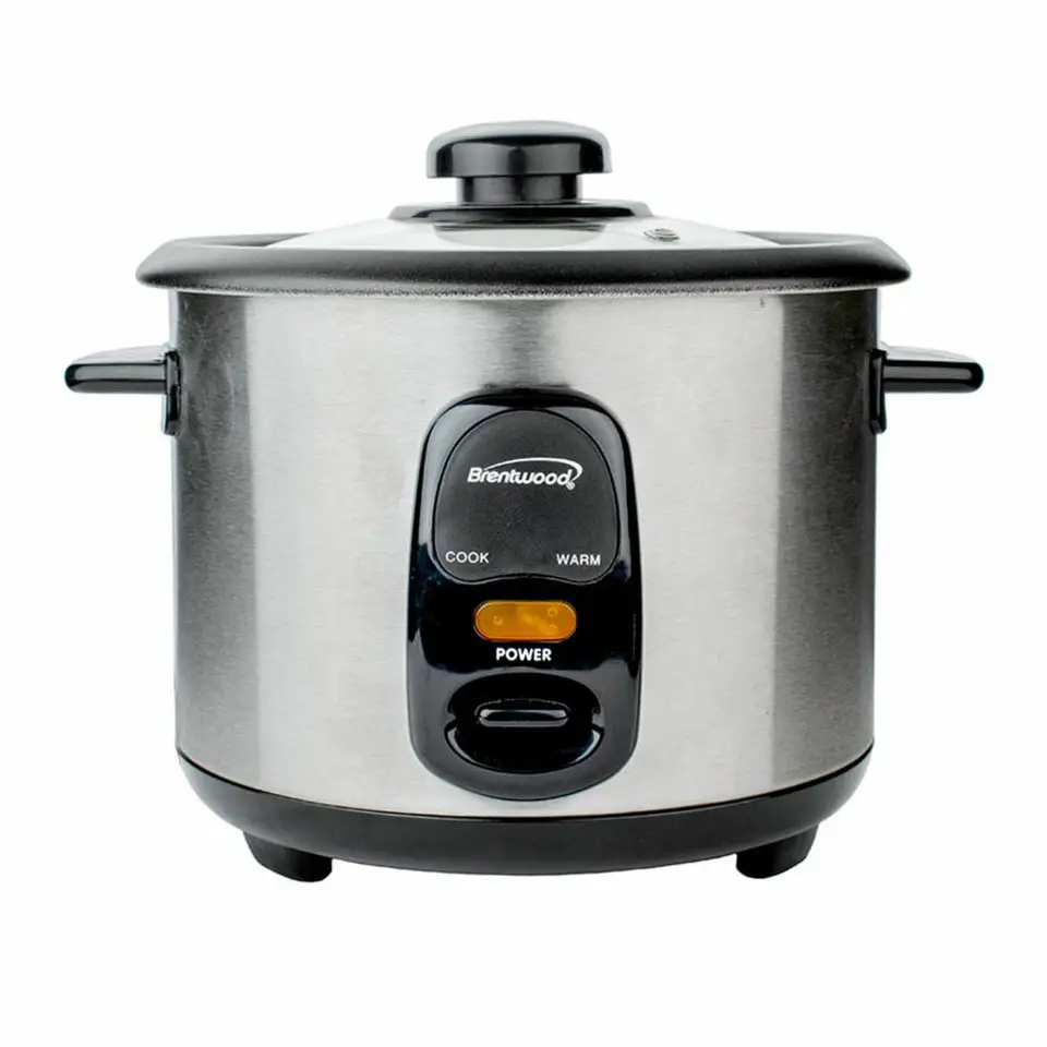 Brentwood 8 Cup Silver Black Rice Cooker