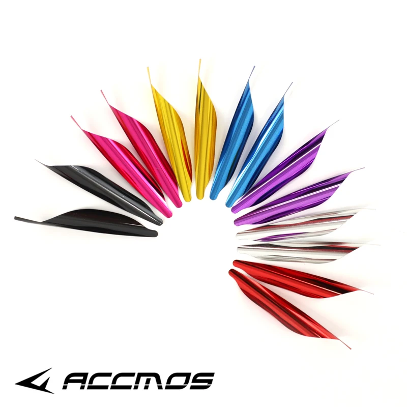 50pcs  New 1.8 inch  Archery Spin Vanes  Spiral Feather DIY Arrow Archery With sticker Tape Arrow Accessories Right Wing 3