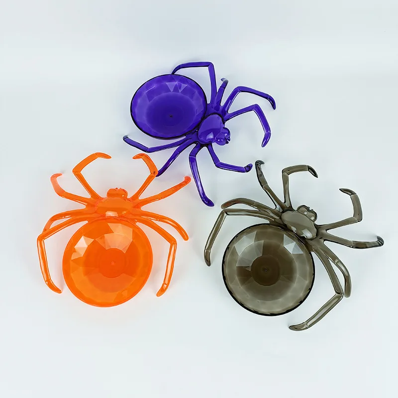 1PC Spider Fruit Plate Halloween Home Decor Plastic Spider Dessert Plate Cake Fruit Plate Snack Plate Atmosphere Decoration Prop
