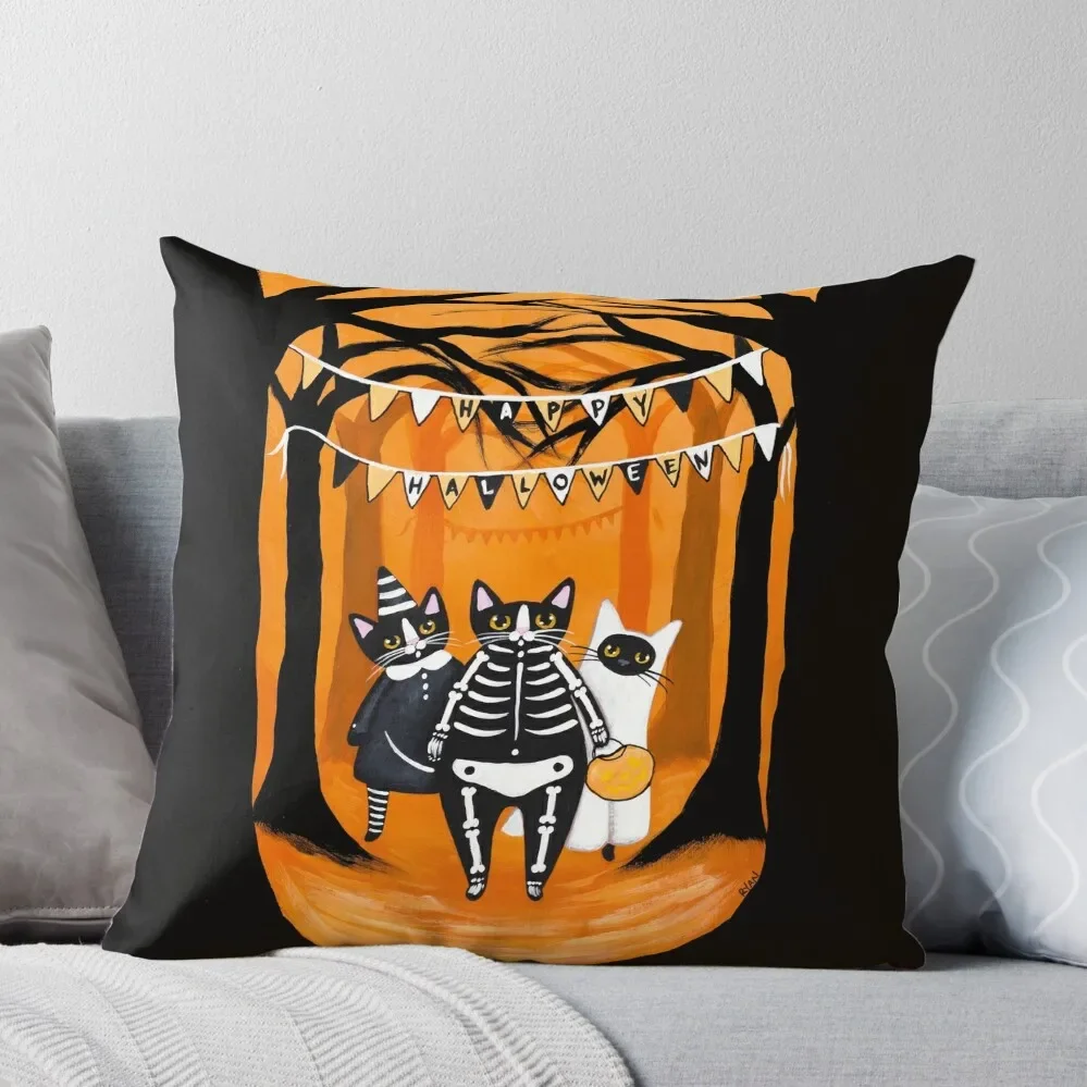 

The Halloween Cats Throw Pillow Cushion Covers For Living Room Decorative Sofa Cushions