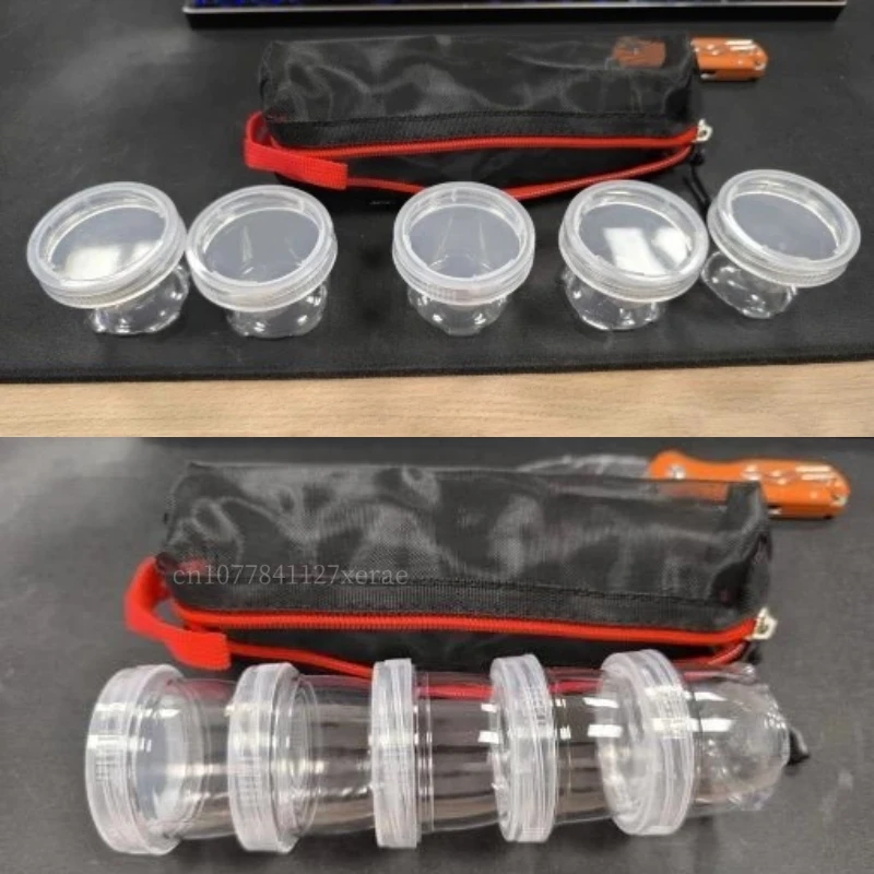 5-piece Set Outdoor Portable Camping Spice Kit Spice Container Bag Clear Seasoning Bottles Food Grade Condiment Container