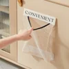 Wall Mount Mesh Garbage Bag Holder Plastic Shopping Bags Storage Bag Dispenser Sundries Bag Net Storage Grocery Bag Organizer 4