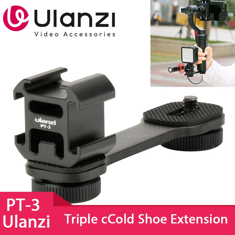 Jual ULANZI PT-2 DUAL COLD SHOE EXTENSION BRACKET FOR DSLR SMARTPHONE - View #3