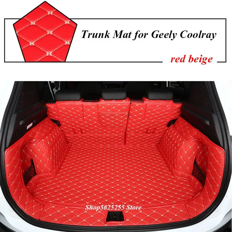 

For Geely Coolray 2019 2020 2021 Car Trunk Mat Rear Boot Liner Cargo Leather Floor Carpet Tray Protector Mats