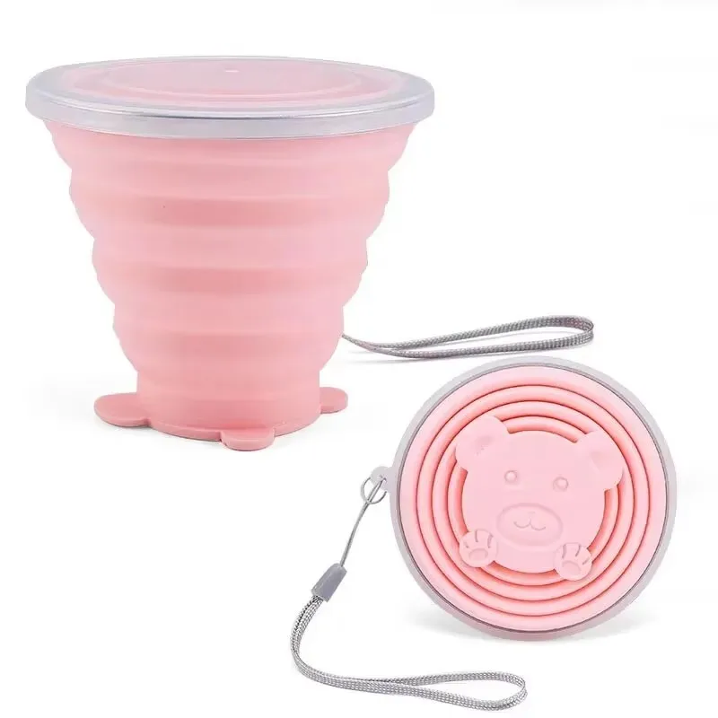 Compact 180ML Silicone Collapsible Travel Mug with Lid - Outdoor Heat Resistant & Portable Design