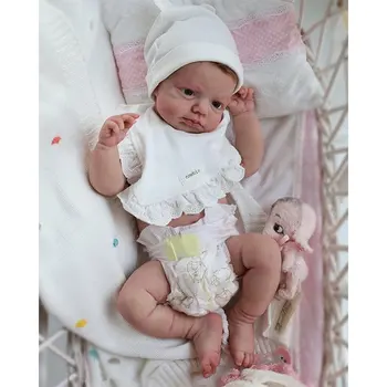 20Inch Already Painted Reborn Baby Kit LouLou Awake With Hair and Eyelashes 3D Painted Skin