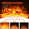 4 EVER WINNER Fireplace TV Stand with 23" Electric Fireplace, Sliding Barn Door, Farmhouse Fireplace Entertainment Center with 5