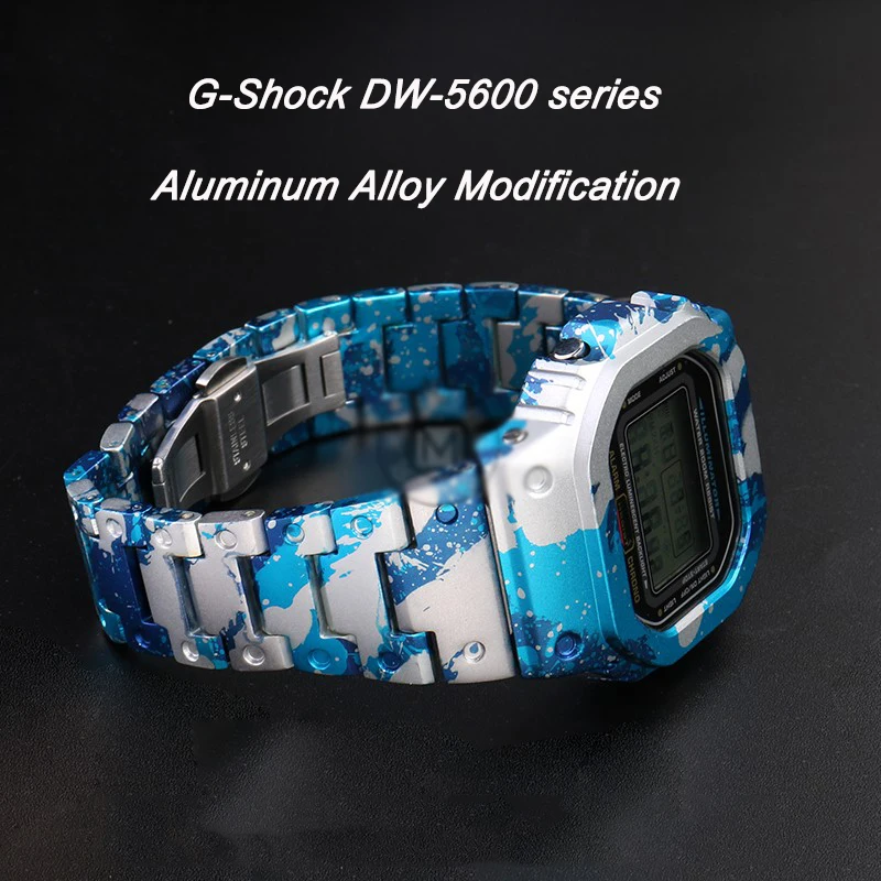 

Modified Aluminum Alloy Set Watch Strap and Case For Casio DW5000 DW-5600 GW-B5600 GW-5000 Metal Watch Band Bezel Band Tools