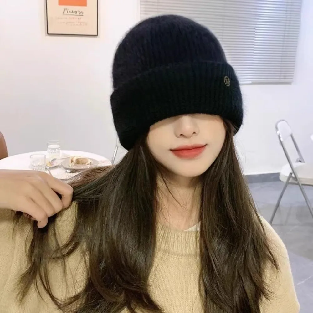Fashion Women Winter Hat Thicken Winter Warm Ladies Pullover Hats Solid Color Windproof Beanies Cap