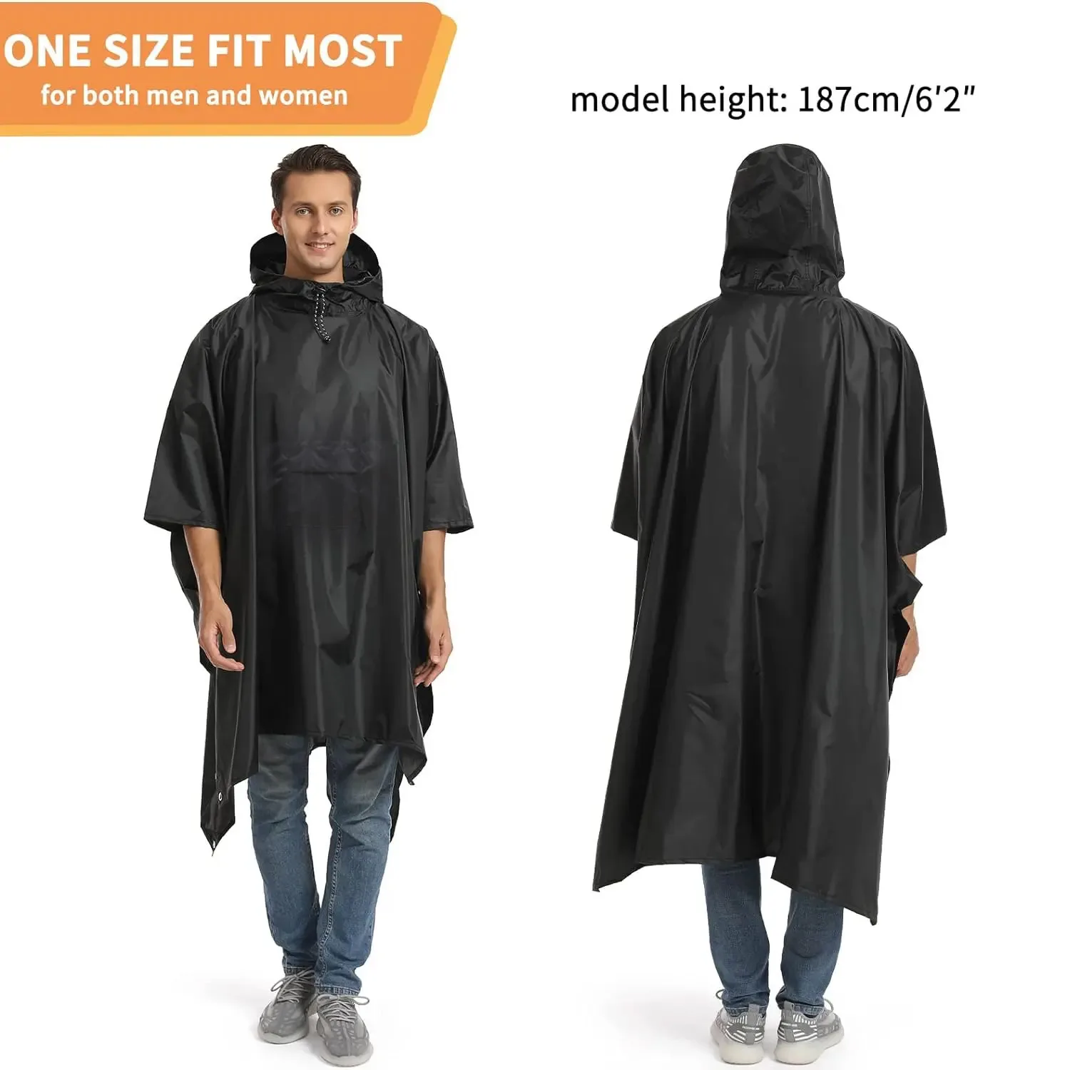新品 ENFOLD Rain Poncho Coat 3in1 Full Poncho Adult Waterproof Cover Men's Folding