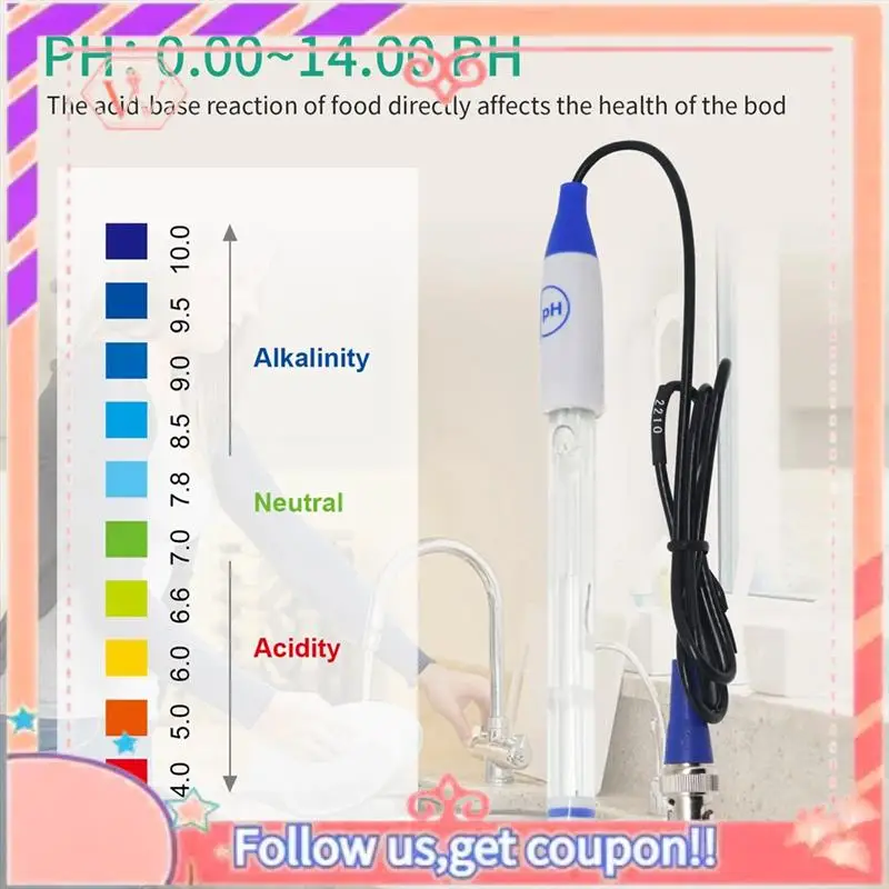 Upgraded PH Replacement Probe Aquarium Hydroponic Laboratory Electrode PH Sensor Potential Test BNC Q9 Connector