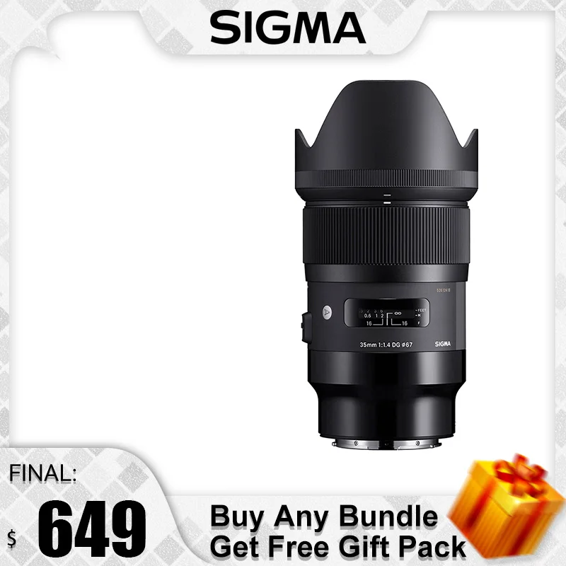 시그마 F1.4 DG DN 아트 풀 프레임 표준 미러리스 DSLR 카메라 렌즈, 캐논 5D IV 니콘 D7200 D5600 D500  A7 III IV, 35mm