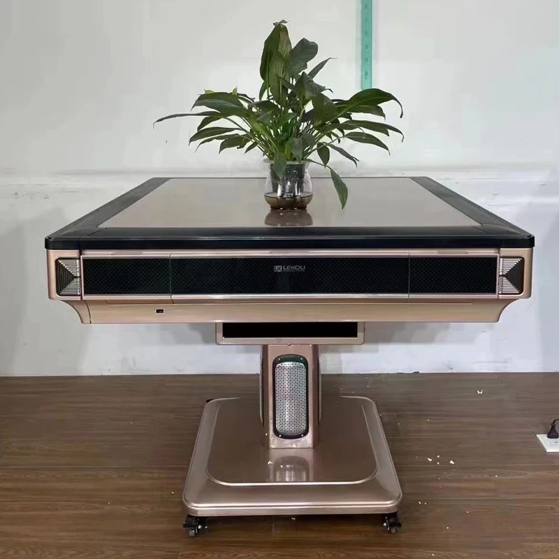 

Современный обеденный стол из закаленного стекла, складной стол Маджонга с мощным приводом, домашний развлекательный обеденный стол, домашняя мебель LVMC