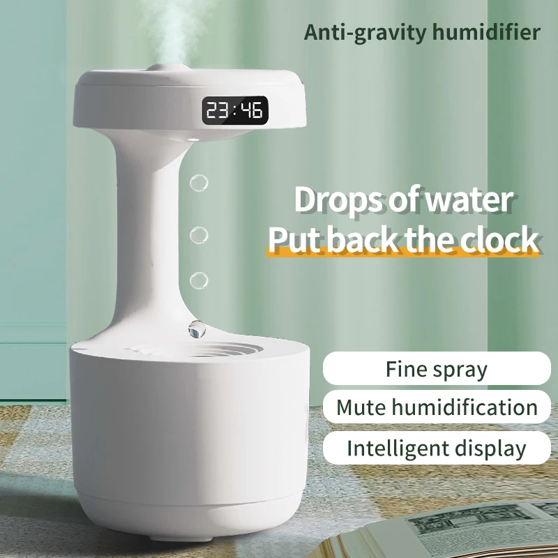 Water Droplet Air Humidifier 800ml Anti-gravity Diffuser Night Light Weightless Sprayer Creative Decorations Holiday Cool Gifts davidoff cool water intense 75