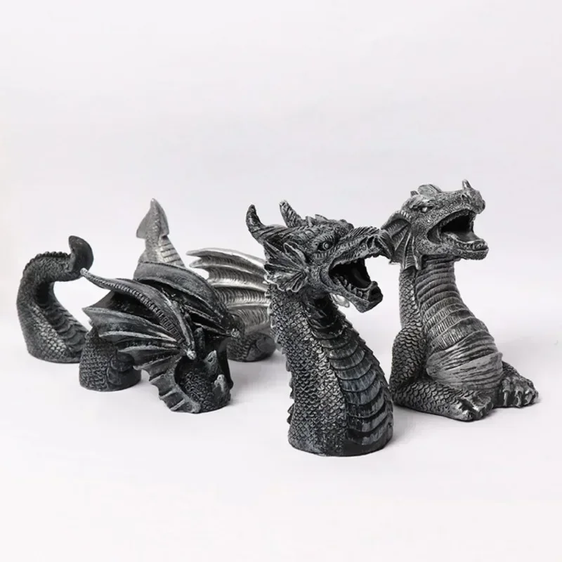 Dragon Sculpture Resin Giant Lawn Gothic Fantasy Character Art Garden Terrace Statue Decoration