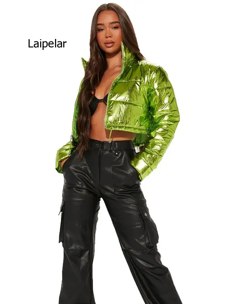 

Зимние теплые парки с хлопковой подкладкой, женская модная Свободная куртка с воротником-стойкой и длинным рукавом, одежда