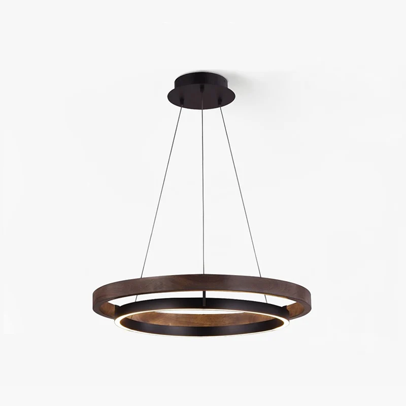 Ceiling Chandelier LED Chandelier Nordic antique chandelier wood grain color living room dining room circular ring light
